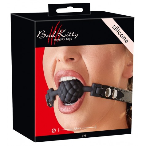 Черный силиконовый рельефный кляп Silicone Ball Gag